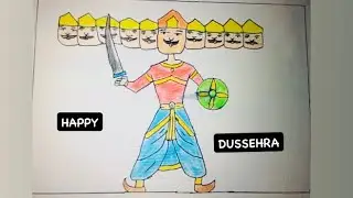 Dussehra drawing easy / Ravan drawing easy /  Happy Dussehra 