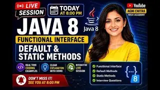 🔴 Java 8 Functional Interface Explained | Default & Static Methods | Live Session Today