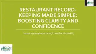 Restaurant Record-Keeping Made Simple