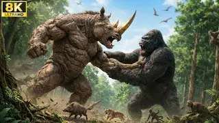 King Kong vs Golden Horned Rhino Man : Earth Shattering Battle on Skull Island ⛰️
