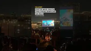 Watch movies under the stars at Rooftop Cinema Club in San Diego! 🎥✨ Films, drinks, and views! 🌃🍸