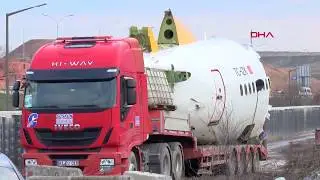 Sabiha Gökçen’de pistten çıkan uçağın enkazı Gebze'ye getirildi