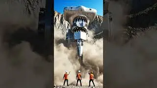Giant Shark Drill Machine Unleashed in Quarry! 🦈🤯
