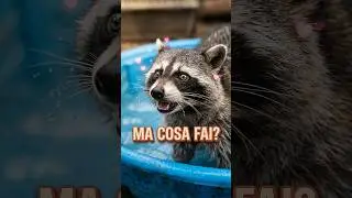 Procioni litigiosi 🦝🛁 🦝 #shorts #procione #raccoon #orsettolavatore