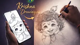 &ldquo;Shree Krishna ✨ | Pencil Art Drawing | Prem, Bhakti aur Kala&rdquo;
