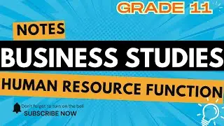 Business studies Grade 11 Human Resource Function Part 1 - Term 4 Notes @mathszoneafricanmotives