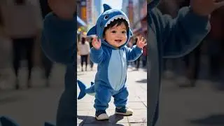 Baby Shark Do do do 🦈 #babyshark #cute #cocomelon #globaltrend #babysongs #toddlersongs