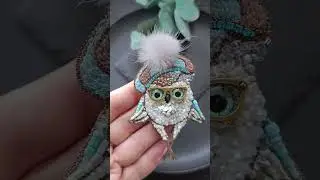 Брошь Сова. От бедра! #beadedjewelry #jewelry #owl