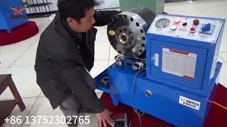 The operation of HYT-68 hose crimping machine.
