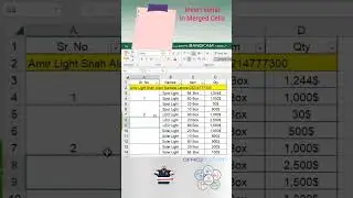 insert serial number in merged cells #excel #howto #how #english #shorts #short #excelshortsvideo