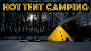 Hot Tent Winter Camping Overnight On A Frozen Lake