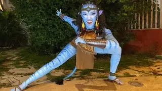 Me hice bodypaint de avatar, pintandome el cuerpo completo😮 maquillaje art&iacute;stico