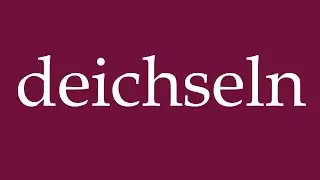 How to Pronounce ''deichseln'' (wangle) Correctly in German