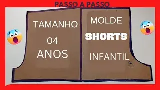 Molde shorts infantil Tam 4 Anos /bermuda infantil f&aacute;cil/ bermuda simples infantil 