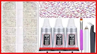 Gem Glue Clear with Rhinestone for Crafts, Clear AB Iridescent Gems with B7000 Jewelry Glue