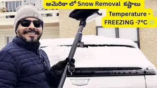 Frozen Morning Car FULL Snow | USA Winter|#teluguvlogs|Snow Removal Difficulties in America|#shorts