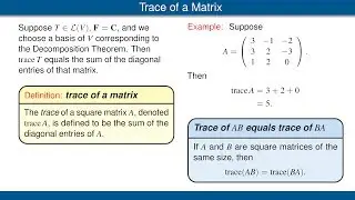 Trace of an Operator and of a Matrix
