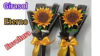 Envoltura  de girasol eterno de listón 