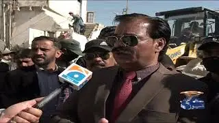 Anti-encroachment drive continues along Mehmoodabad nullah