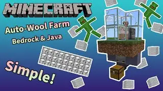 Simple Auto Wool Farm With Survival Tutorial! -Java & Bedrock-