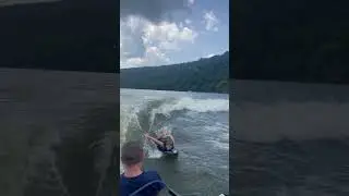 Wake surfing fun