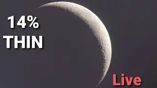 🔴Live: ~14% Moon &ndash; Waxing Crescent Phase Through Newtonian Reflector Telescope (22 Jan 2026)
