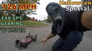 ARRMA Typhon 6s EXB GP5 gearing TP 2900kV killmode X-Spec 126 mph Halloween special 1st Pass