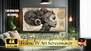 Vintage BLACK AfroFuturistic Bantu Queen WALL ART | 4k Frame Art | #tvart #frametvart #framedart #4k