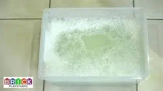 Cleaning LEGO pieces with hot water + mild detergent