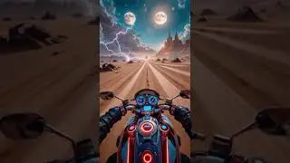 POV Sci-Fi Motorcycle Ride on Alien Desert 🌌 | AI Futuristic Short #Shorts