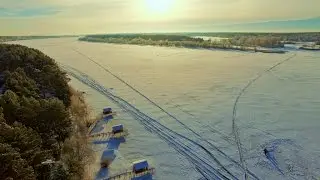Russian winter, Volga River 4K