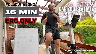 16 Minute AT HOME erg only follow along functional fitness for cardio and strong legs