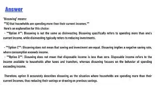 Dissaving means: