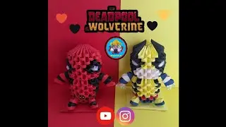 Como Hacer A DEADPOOL ⚔️❤️🖤 Y WOLVERINE 💛🖤 De MARVEL De Origami 3D / Origami 3D JJ