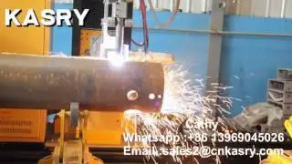 5 axis round pipe hole cutting beveling machine used for Marine engineering industry