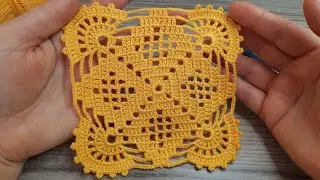 Awesome Square Crochet Pattern Making😍☑️ Easy Beautiful Knitting Crochet Filet Etol Shawl Cover