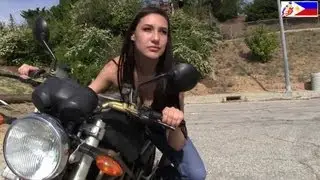 Proper Body Positioning when cornering demonstrated by a Real Biker Chick