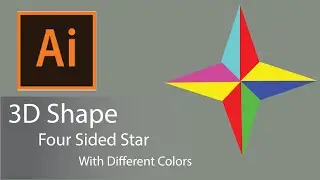 How to create  3D four sided star shape and apply different colors on Adobe illustrator