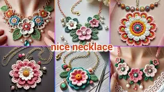 beautiful crochet necklace design wool for beginner #knitting #ladies