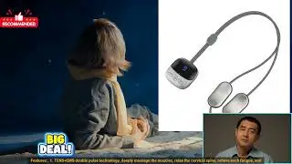 3256806981865392 Smart Hanging Neck Massager Heating TENS EMS Pulse Necklace Microcurre