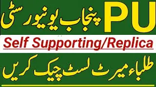 Punjab University Merit List 2023 Self Supporting Replica|PU Merit List 2023 Check Online Replica