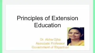 Principles of Extension Education Part-1