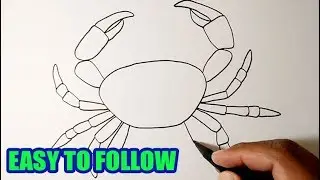 How to draw a crab easy step by step | SEMI REALISTIC DRAWING | Crab Drawing Easy