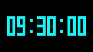 9 Hours and 30 Minutes Countdown Timer with Alarm & Time Markers / Chapters - Digital Display - Blue