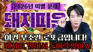 [소름] 2026년 돼지띠, 이건 무조건 로또급입니다! 앉아서 돈벼락 맞을 준비 하세요 #2026년운세 #돼지띠운세 #신년운세