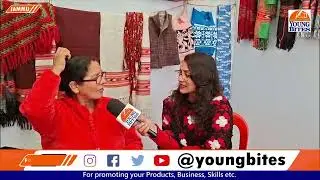 A woman artisan from Himachal Pradesh showcasing her traditional knitting heritage in Jammu