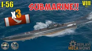 Submarine I-56 3 Kills & 114k Damage | World of Warships Gameplay