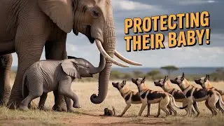 EPIC Standoff! Elephant Herd DEFENDS Baby From Entire Wild Dog Pack