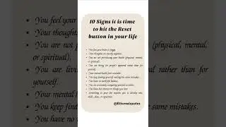 It is time to reset your life.. #resetlife #yourlife #ethereal #journey #priorities #reset #quotes