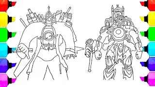 Skibidi Toilet TITAN CLOCK MAN VS CAMERAMAN UPGRADED RUSAK Coloring Pages How To Color SkibidiToilet